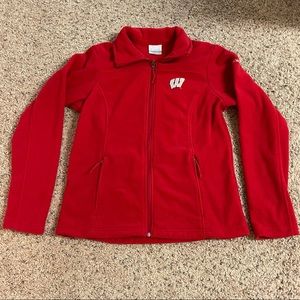 WOMEN’S COLUMBIA CRIMSON WISCONSIN FLEECE ZIP UP JACKET